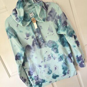 NWT PINK Victoria's Secret Lounge Hoodie Campus Sweatshirt Blue Purple Green XS